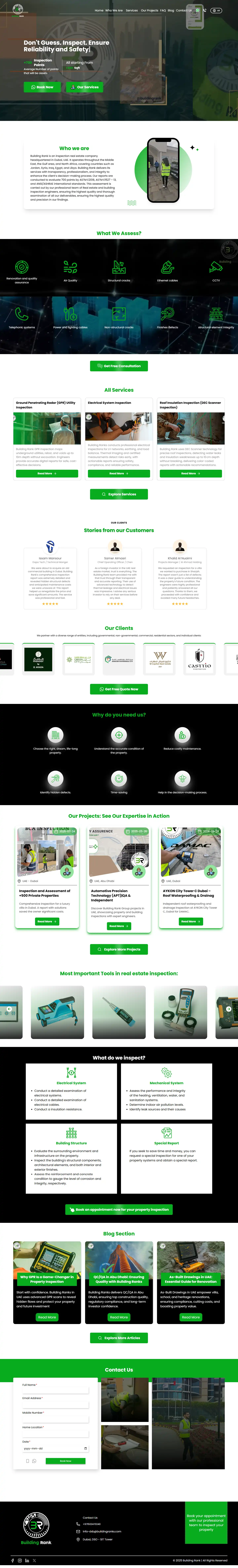 شركة تصميم مواقع - موقع الكتروني لشركة بلدنغ رانك فرع الإمارات من تصميم دوبا تك